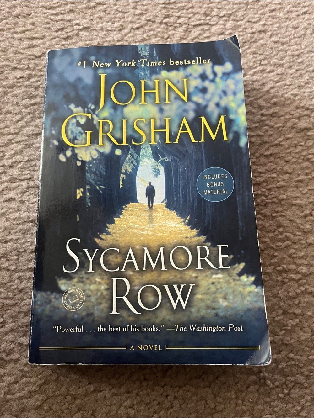 John Grisham Sycamore Row - Blue & Yellow Cover